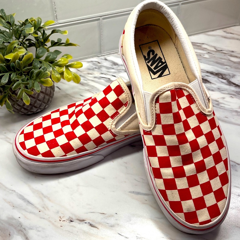 Red Checkered Vans